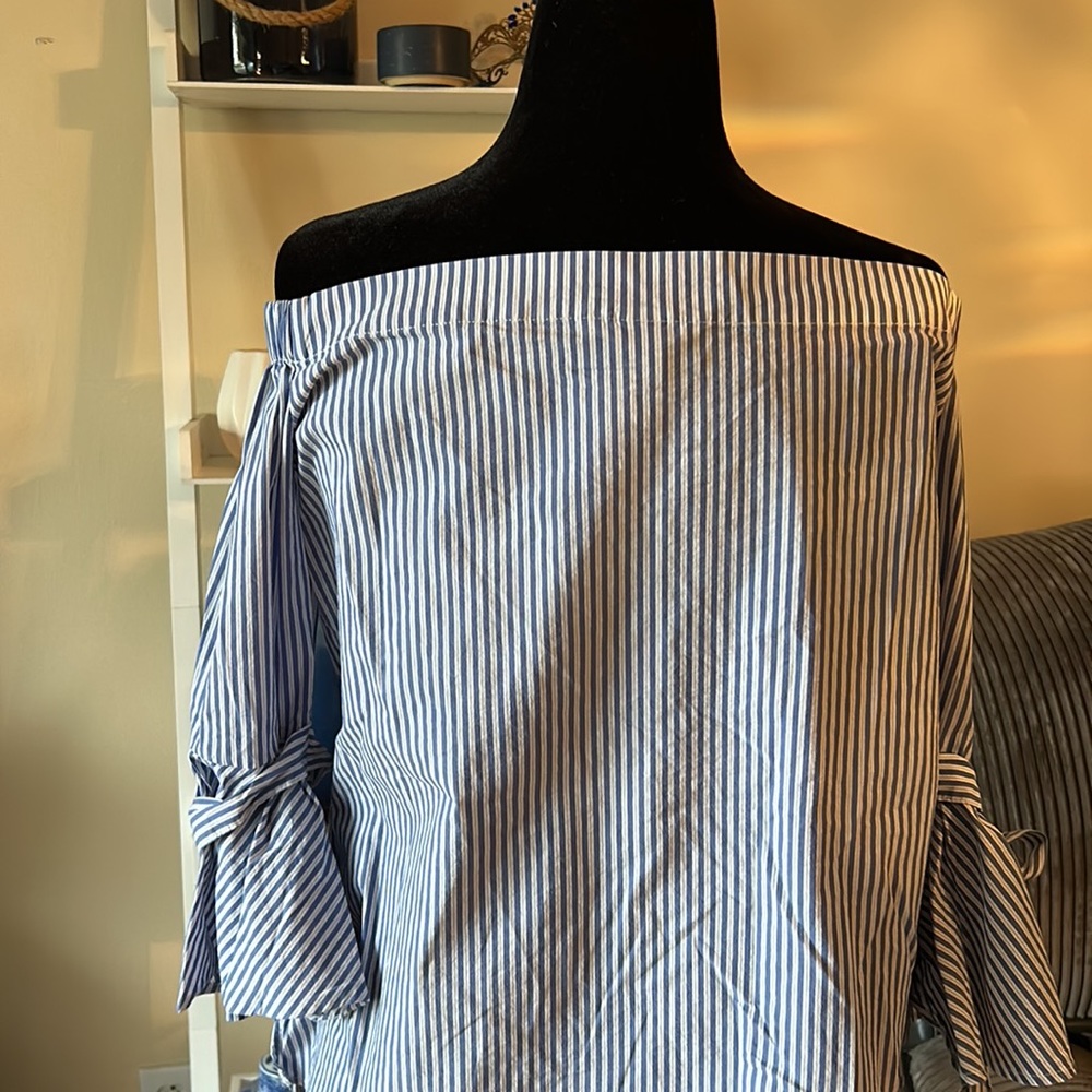 H&M blue/white striped top size 8 - Picture 10 of 12